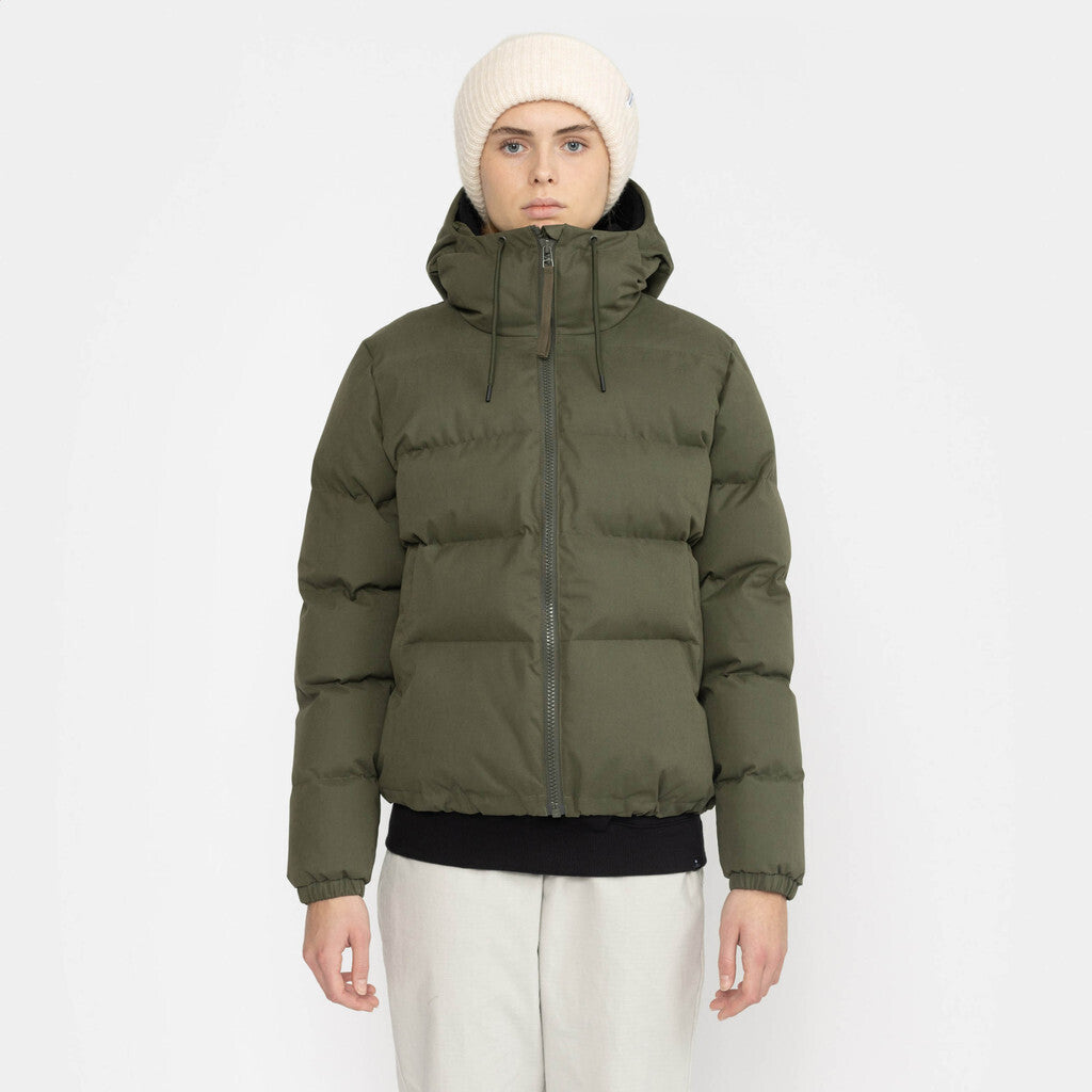 Selfhood Hodded Puffer Jacket Winter Outerwear Army