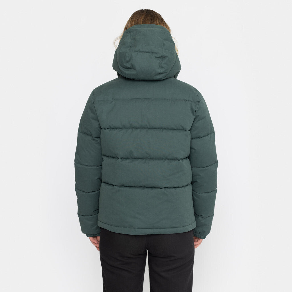 Selfhood Hodded Puffer Jacket Winter Outerwear Darkgreen