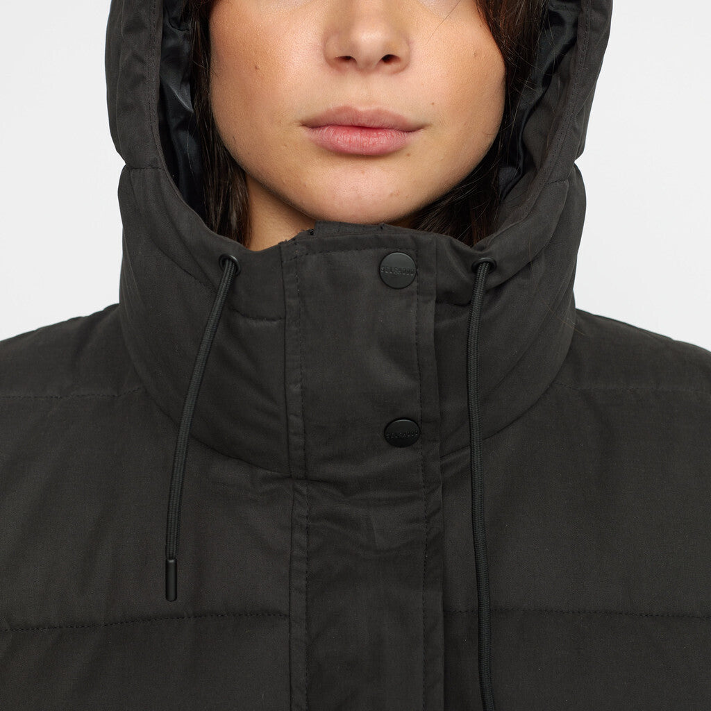 Selfhood Hooded Puffer Coat Winter Outerwear Black