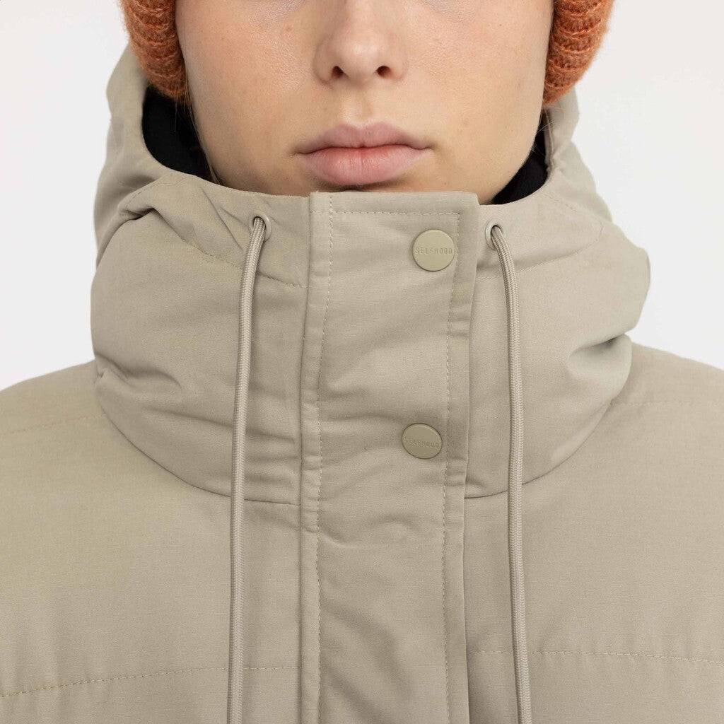 Selfhood Hooded Puffer Coat Winter Outerwear Lightgrey