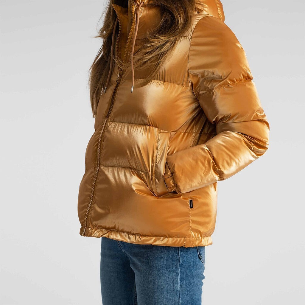 Selfhood Hooded Puffer Jacket Outerwear Apricot