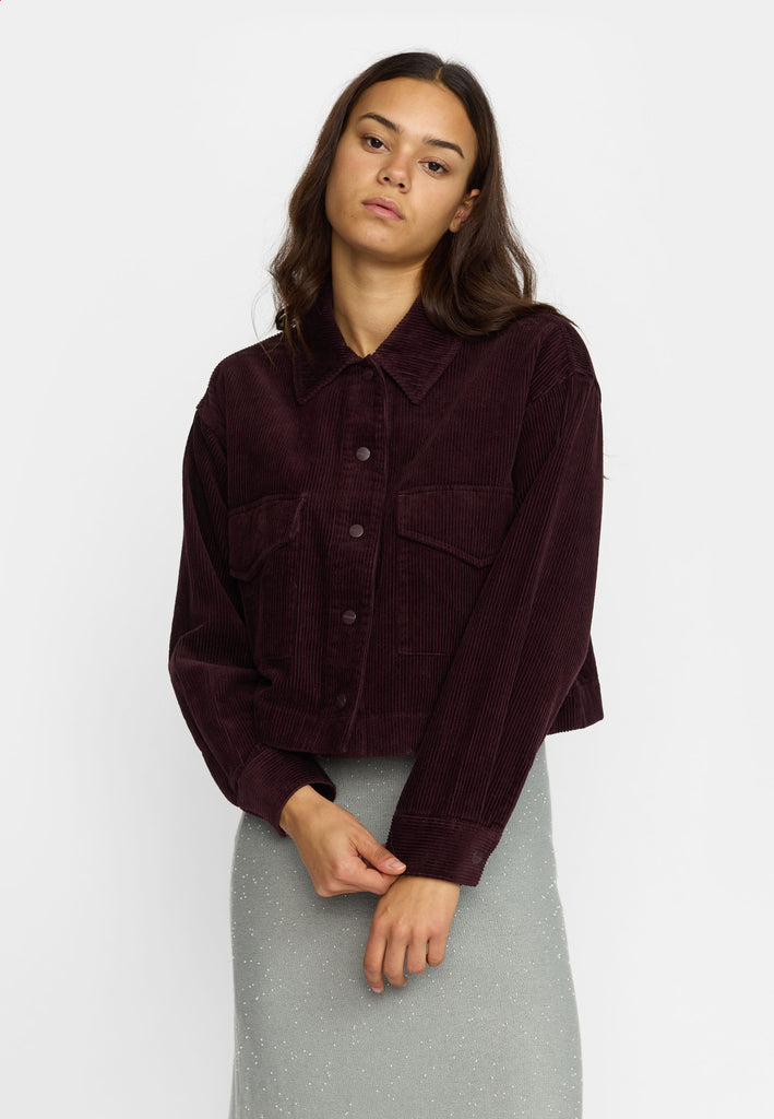 Selfhood Cropped Shirt Shirts Burgundy