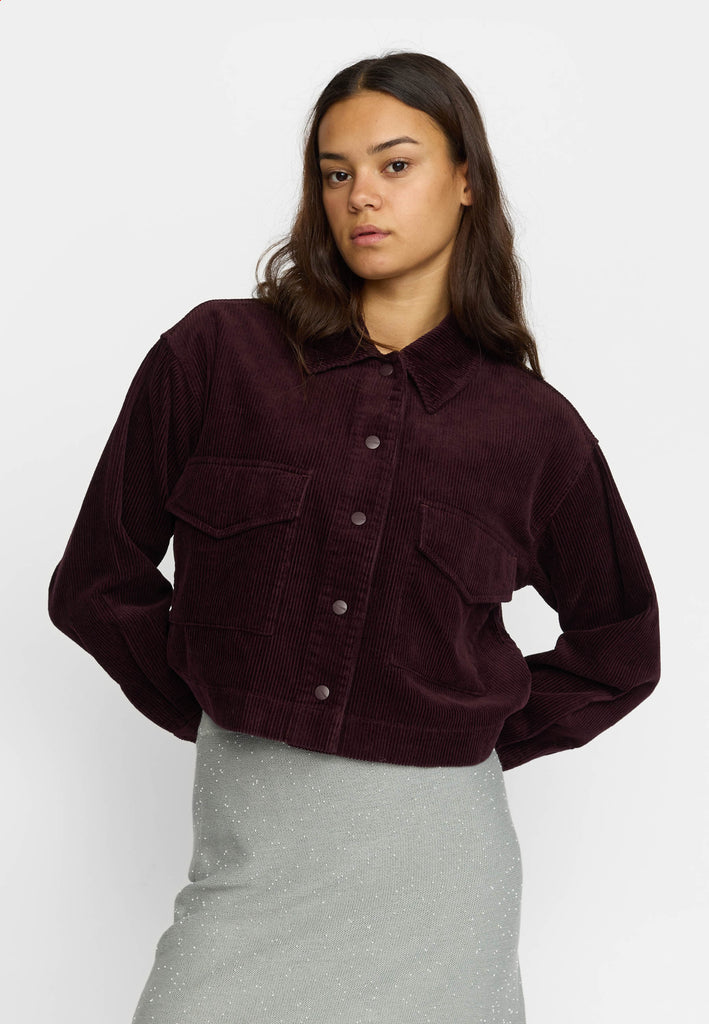 Selfhood Cropped Shirt Shirts Burgundy