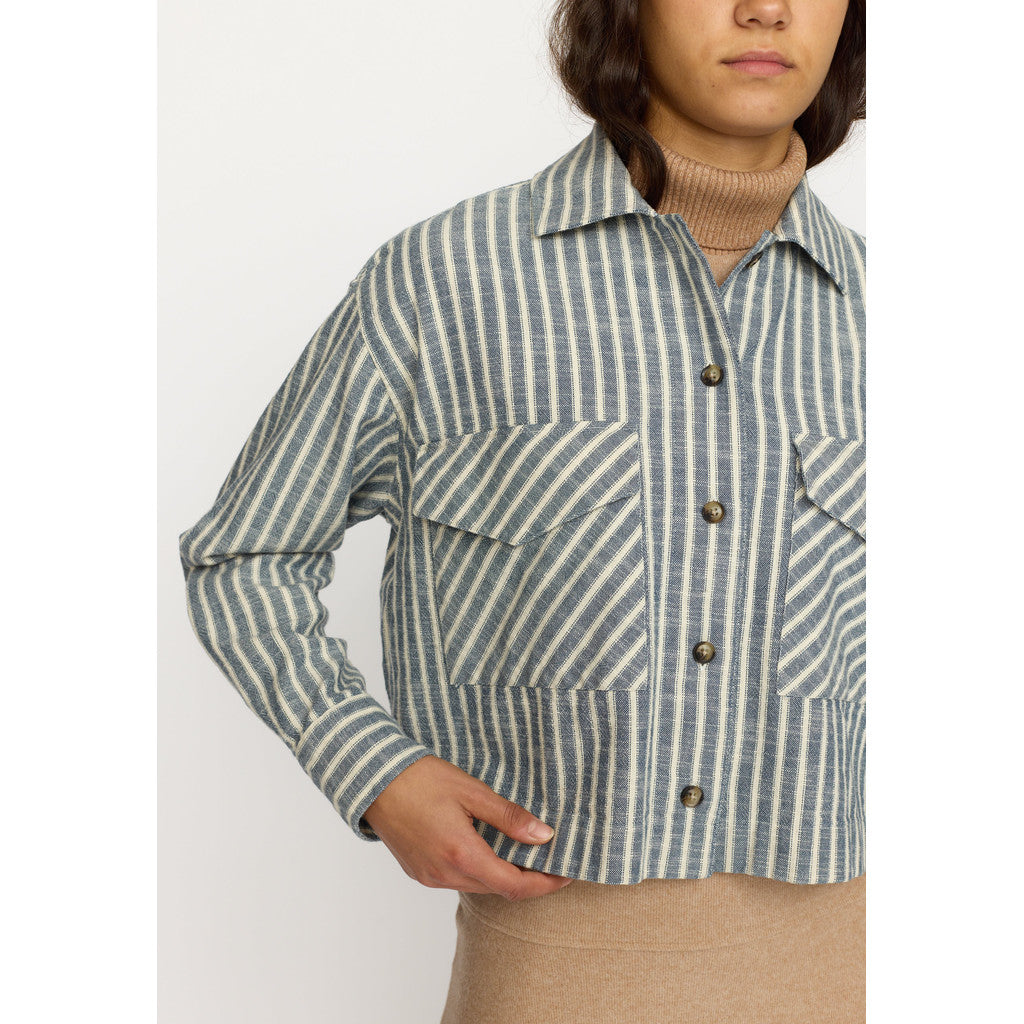Selfhood Cropped Shirt Shirts Blue