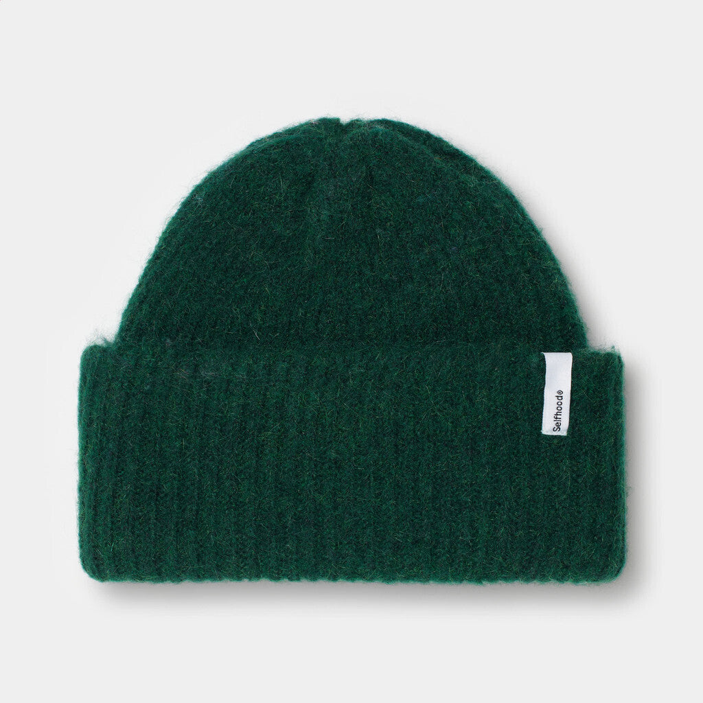 Selfhood Fluffy Beanie Headwear Darkgreen