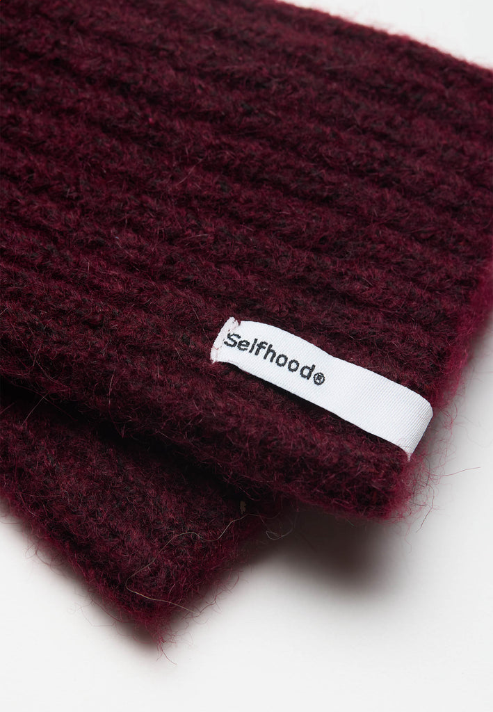 Selfhood Fluffy Half-Mittens Accessories Burgundy