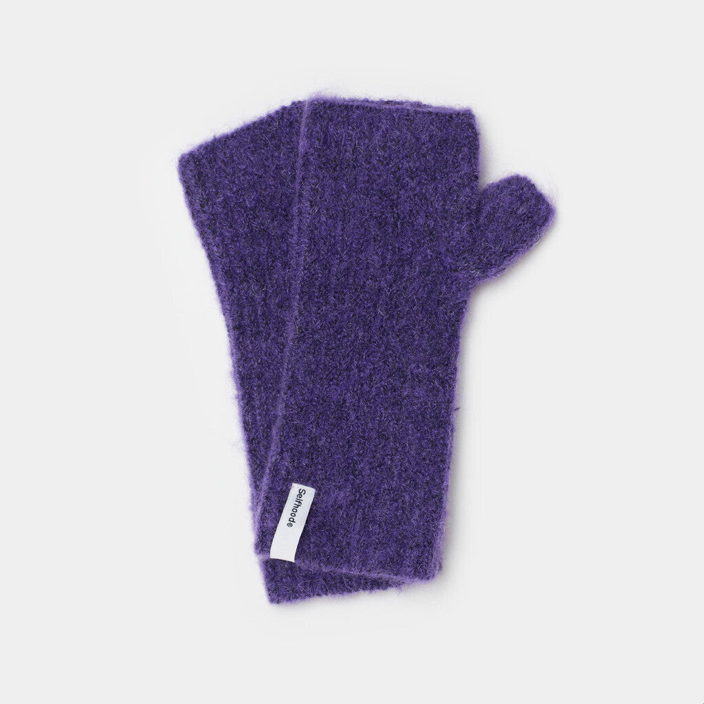 Selfhood Fluffy Half-Mittens Accessories Purple