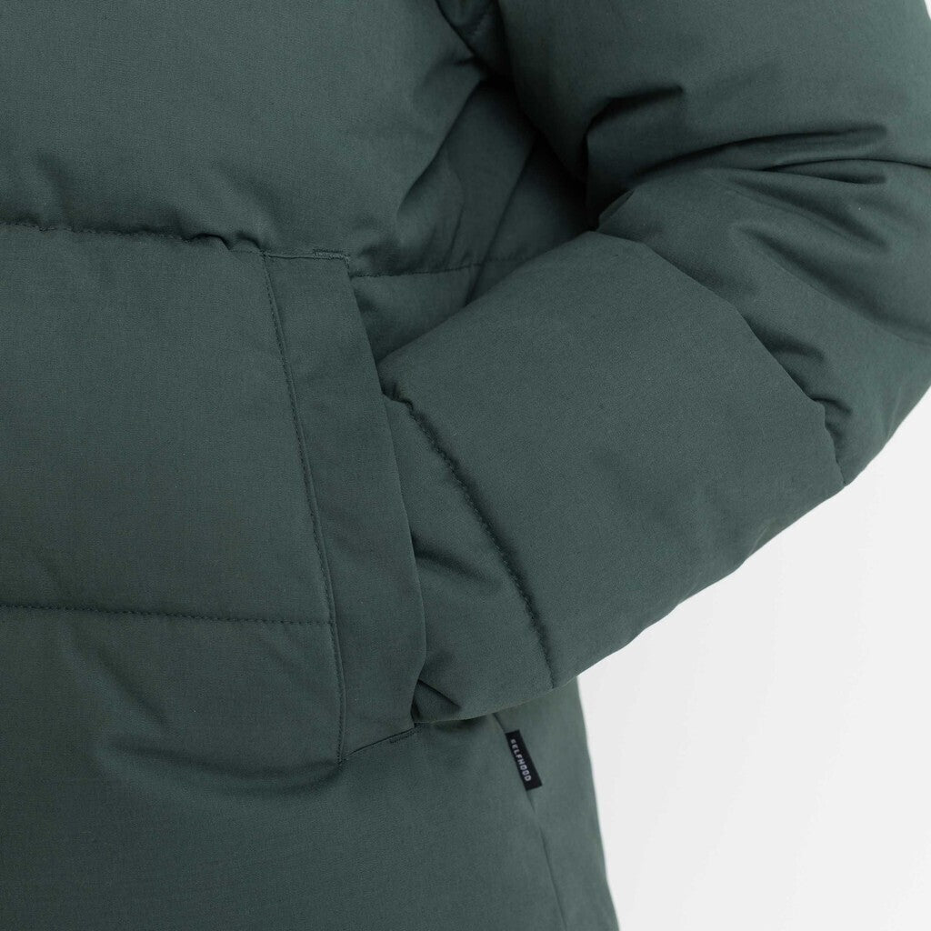 Selfhood Hodded Puffer Jacket Winter Outerwear Darkgreen