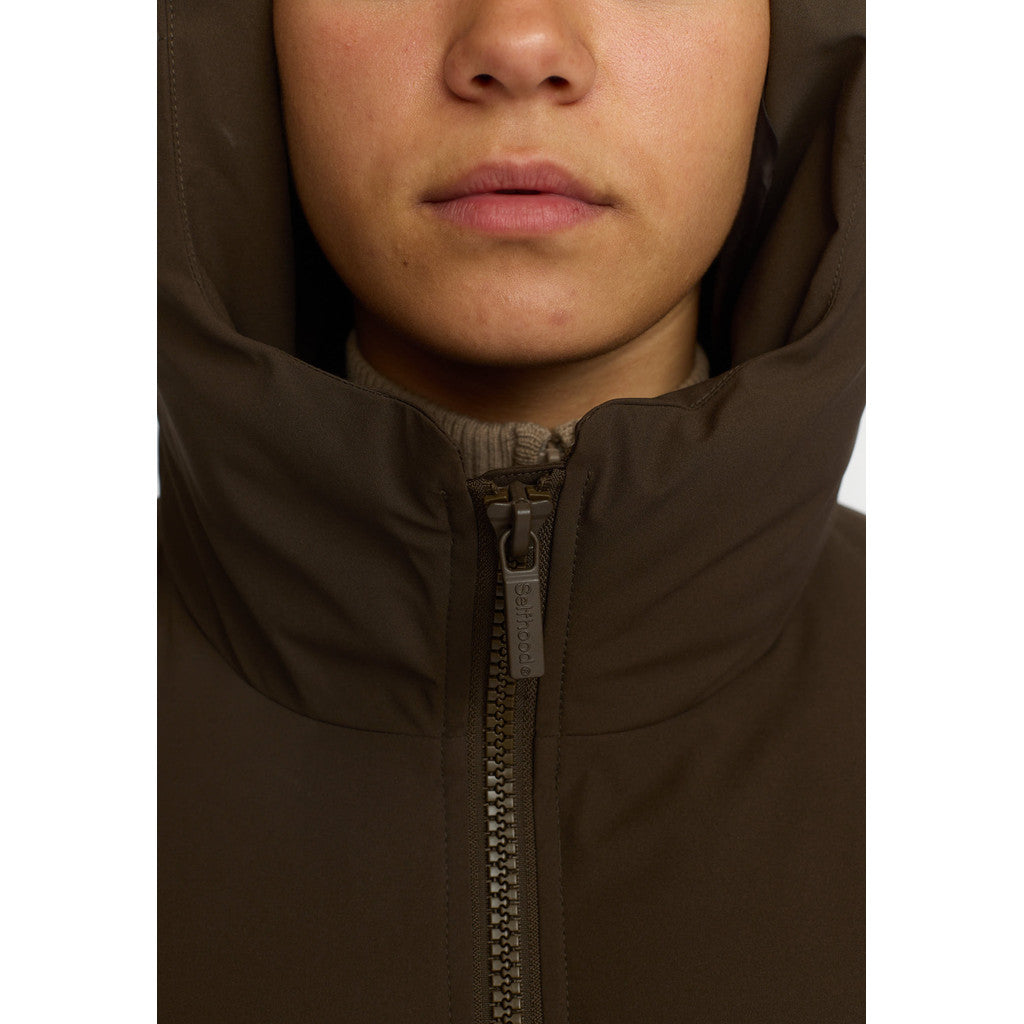 Selfhood Hooded Puffer Winter Outerwear Darkbrown