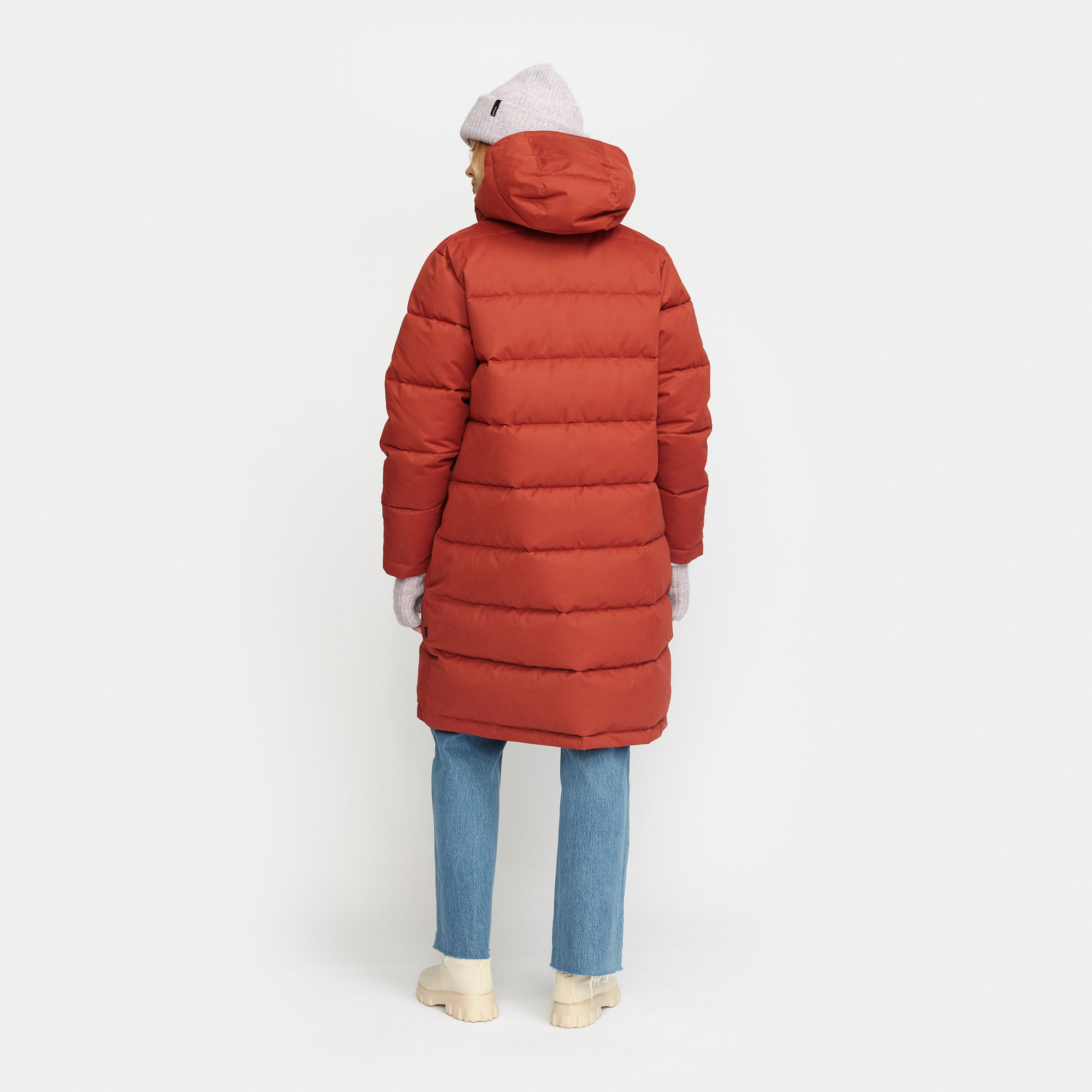 Hooded Puffer Coat 77147 Rust