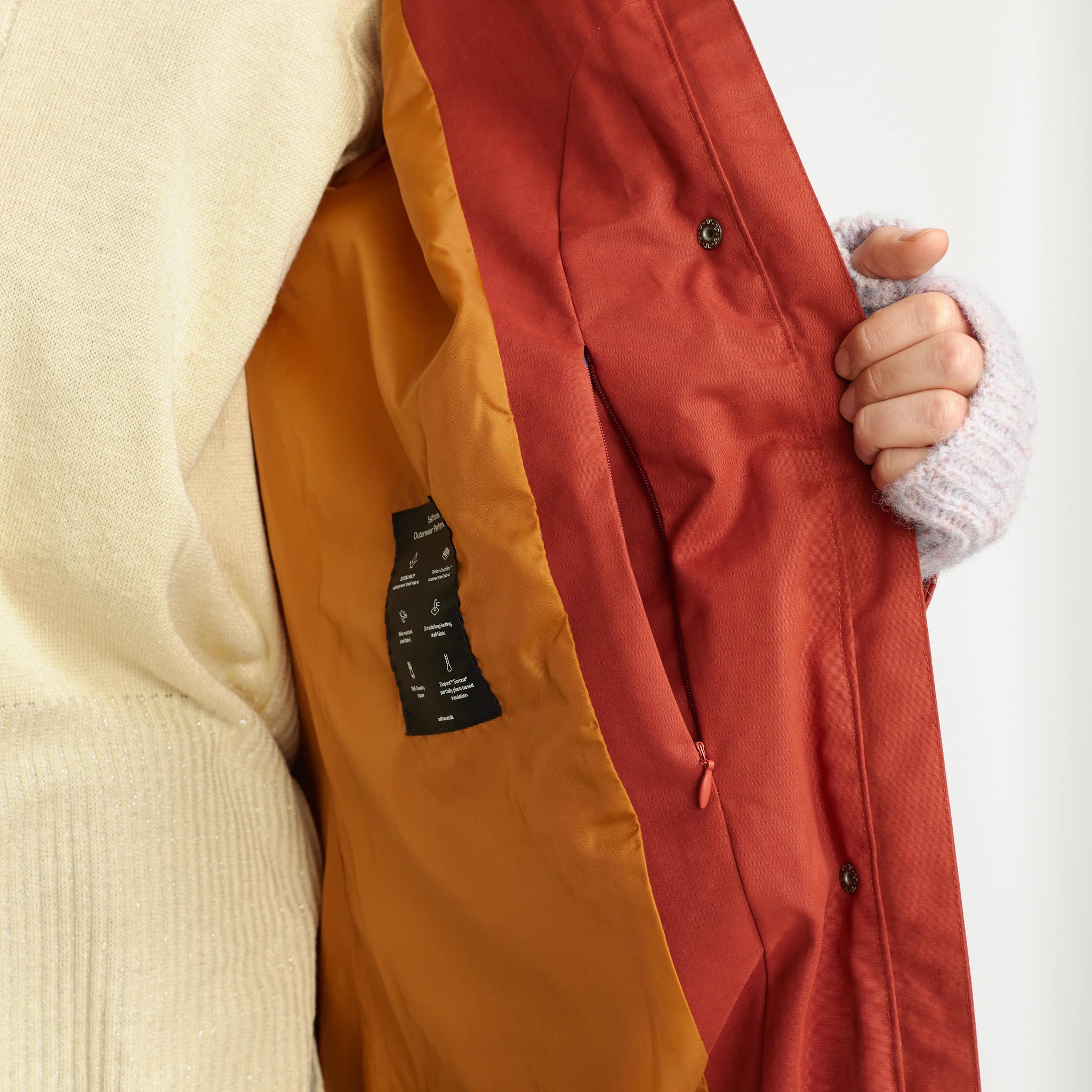 Hooded Puffer Coat 77147 Rust