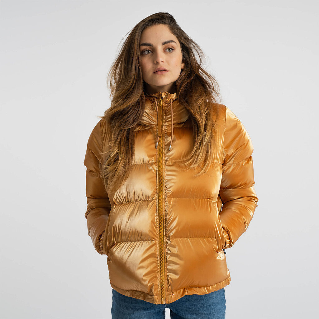 Selfhood Hooded Puffer Jacket Outerwear Apricot