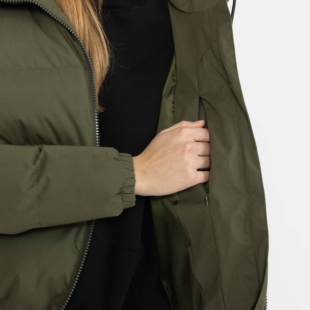 Selfhood Hooded Puffer Jacket Winter Outerwear Army