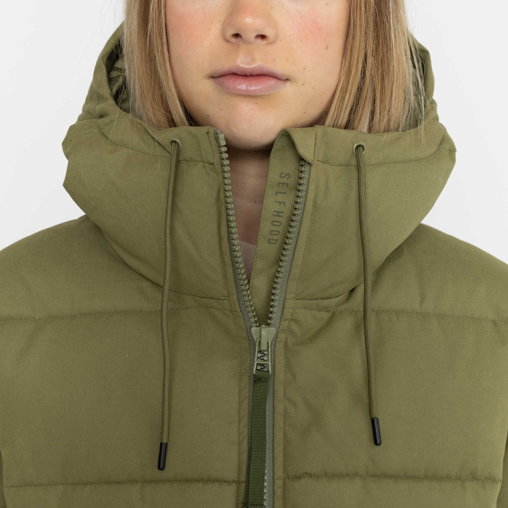 Selfhood Hooded Puffer Jacket Winter Outerwear Green