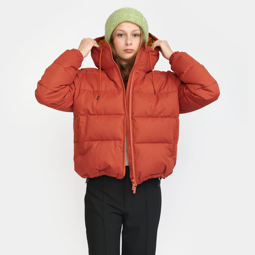 Selfhood Hooded Puffer Jacket Winter Outerwear Rust