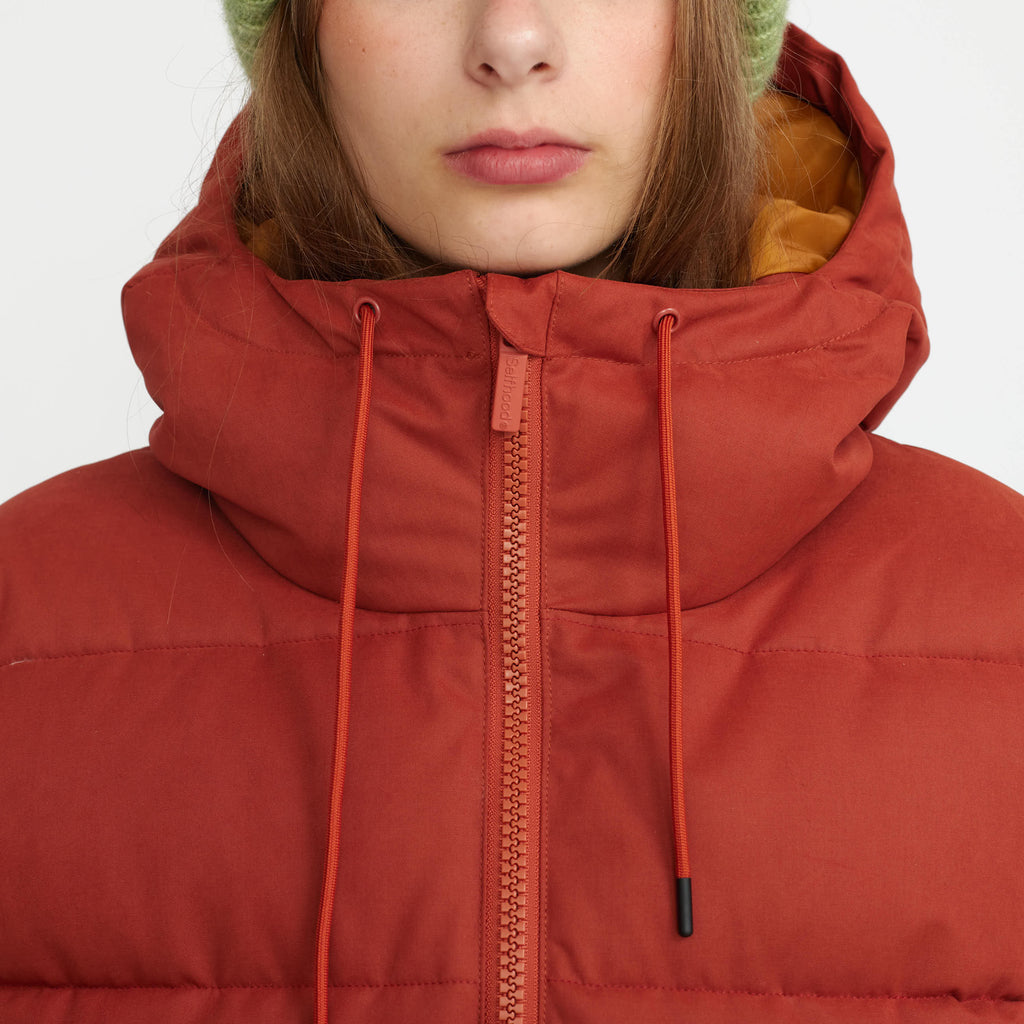 Selfhood Hooded Puffer Jacket Winter Outerwear Rust