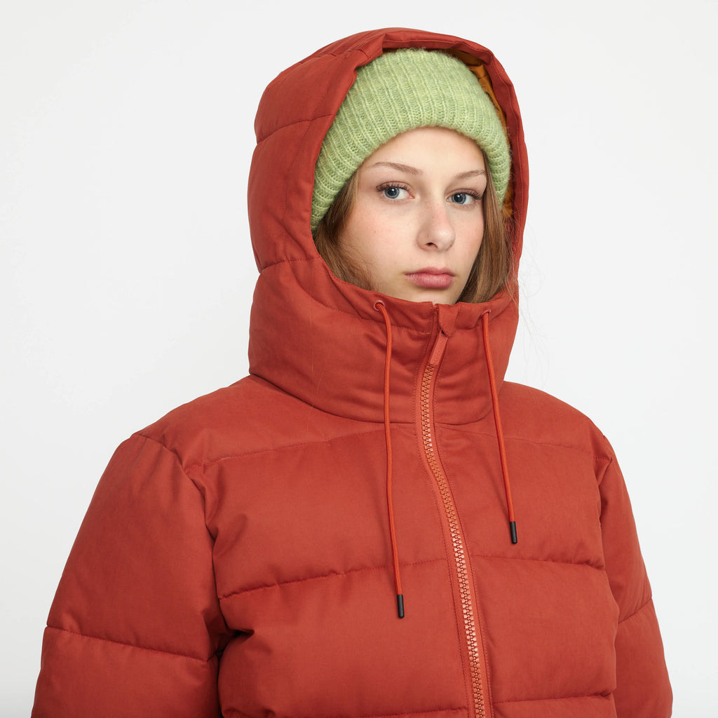 Selfhood Hooded Puffer Jacket Winter Outerwear Rust