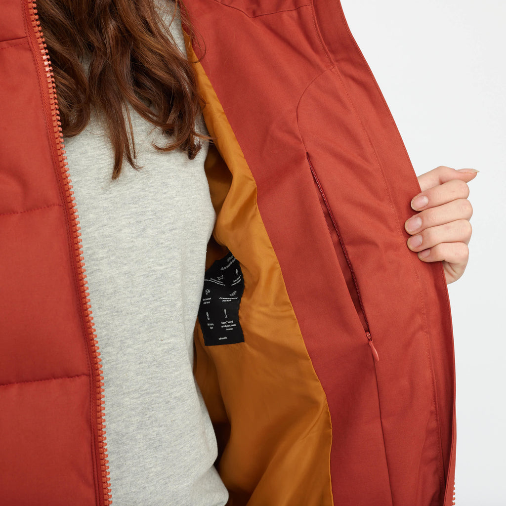 Selfhood Hooded Puffer Jacket Winter Outerwear Rust