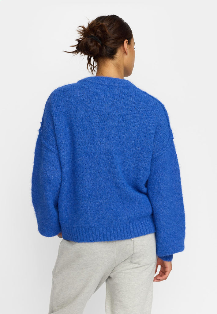Selfhood Knitted Mohair Cardigan Knitwear Blue
