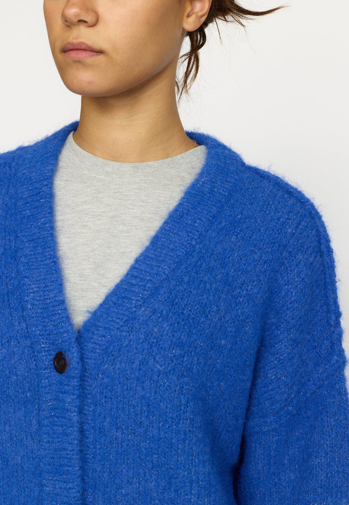 Selfhood Knitted Mohair Cardigan Knitwear Blue