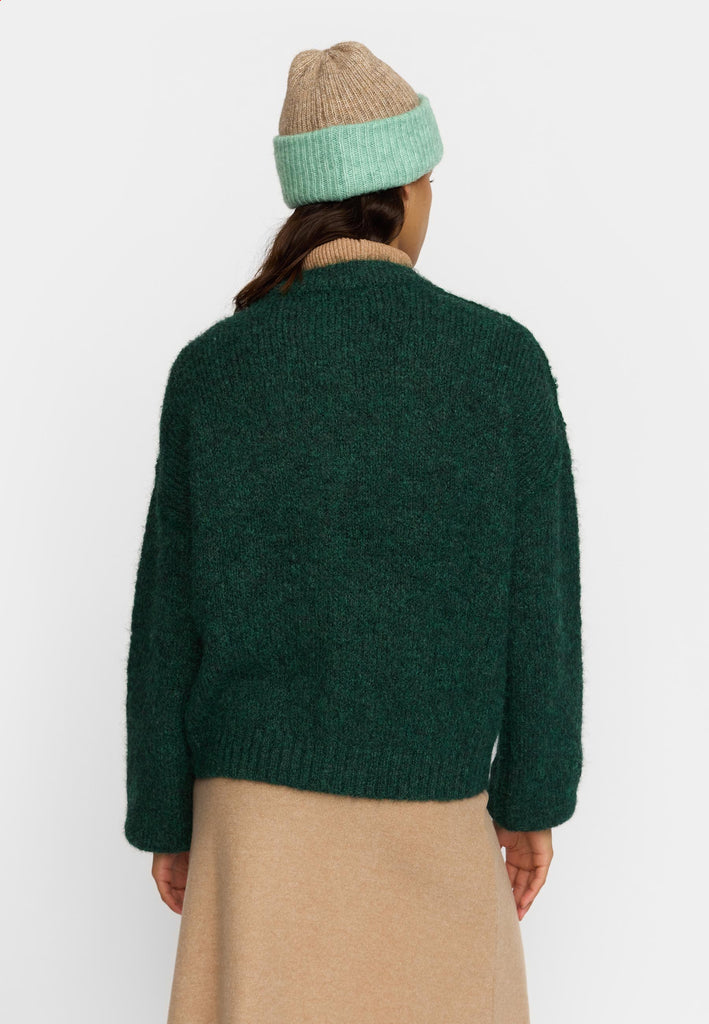 Selfhood Knitted Mohair Cardigan Knitwear Darkgreen