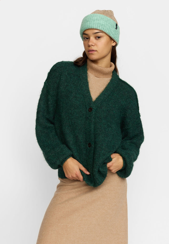 Selfhood Knitted Mohair Cardigan Knitwear Darkgreen