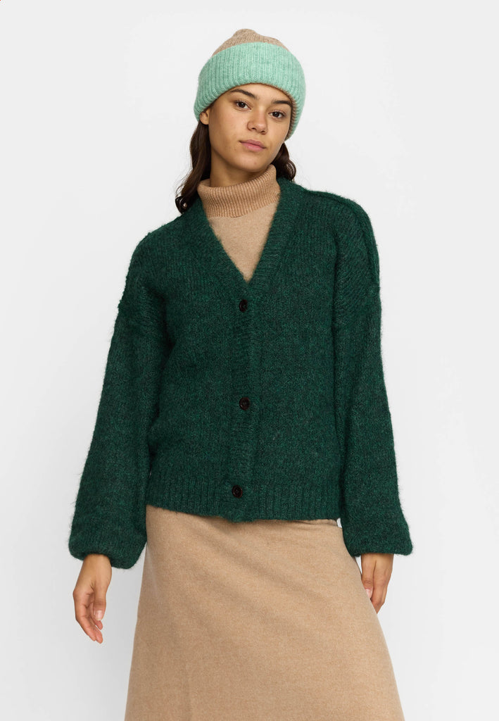 Selfhood Knitted Mohair Cardigan Knitwear Darkgreen