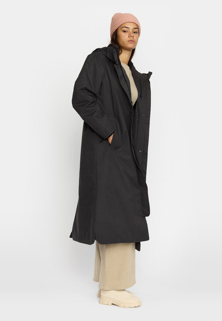 Selfhood Long Hooded Parka Winter Outerwear Black