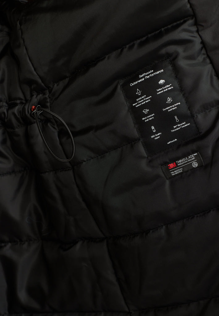 Selfhood Long Hooded Parka Winter Outerwear Black