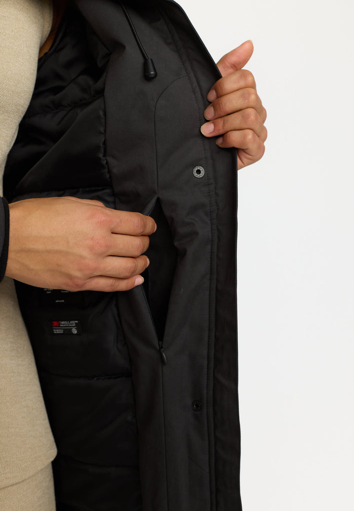 Selfhood Long Hooded Parka Winter Outerwear Black
