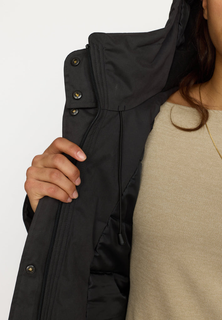 Selfhood Long Hooded Parka Winter Outerwear Black