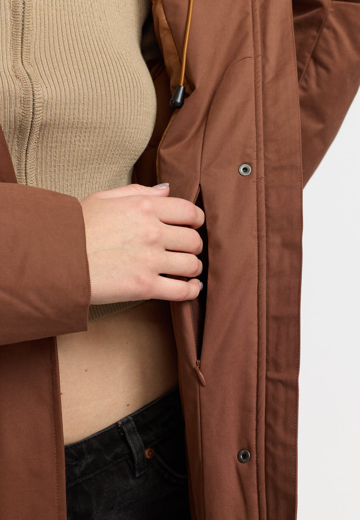Selfhood Long Hooded Parka Winter Outerwear Brown