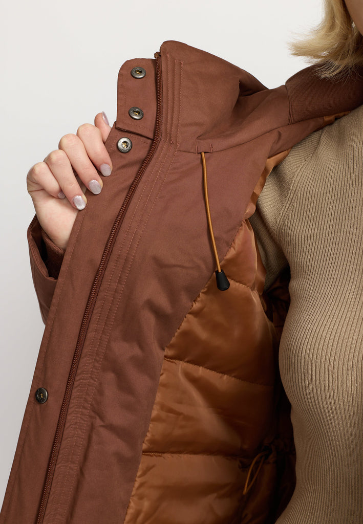 Selfhood Long Hooded Parka Winter Outerwear Brown