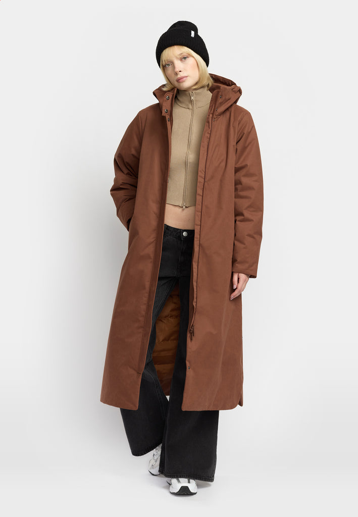 Selfhood Long Hooded Parka Winter Outerwear Brown