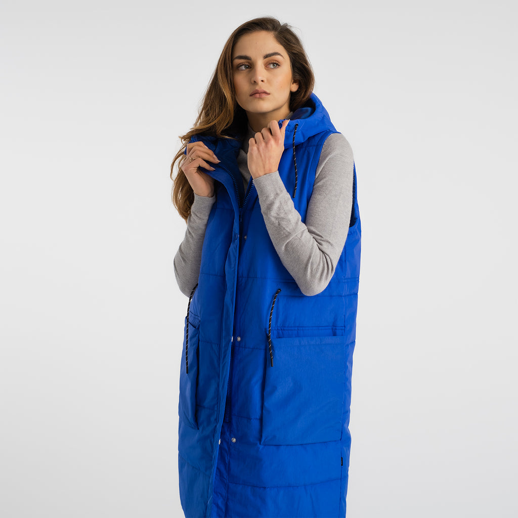 Selfhood Long Vest Winter Outerwear Blue