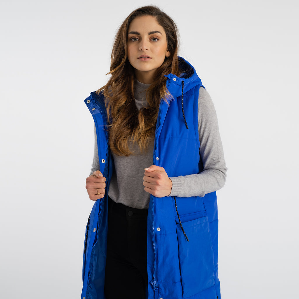 Selfhood Long Vest Winter Outerwear Blue