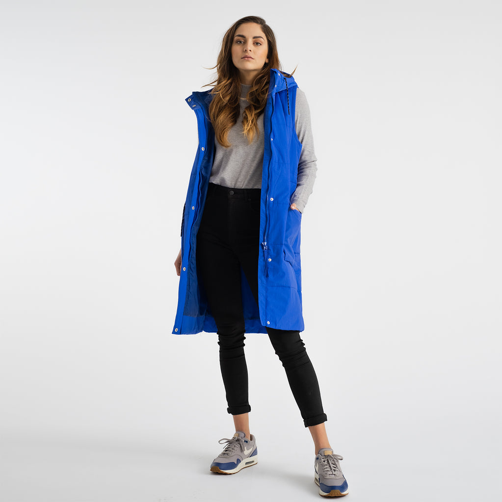 Selfhood Long Vest Winter Outerwear Blue