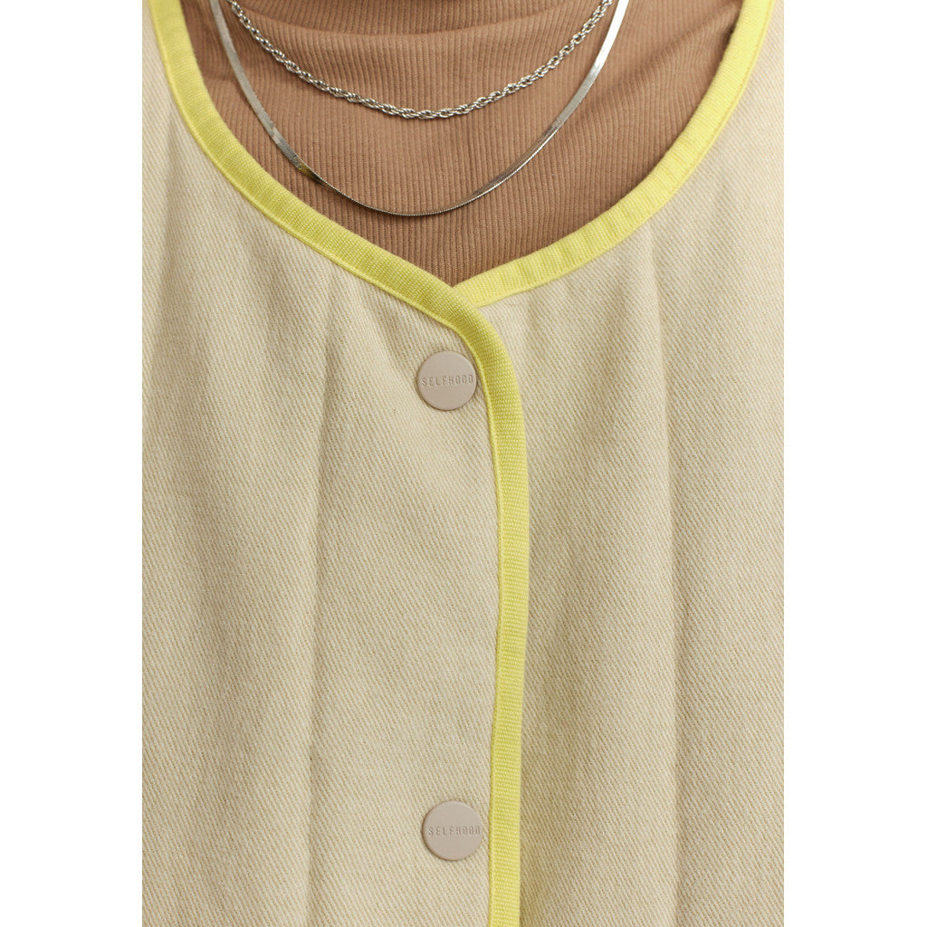 Selfhood Quilted Patchwork Jacket Lightweight Outerwear Offwhite