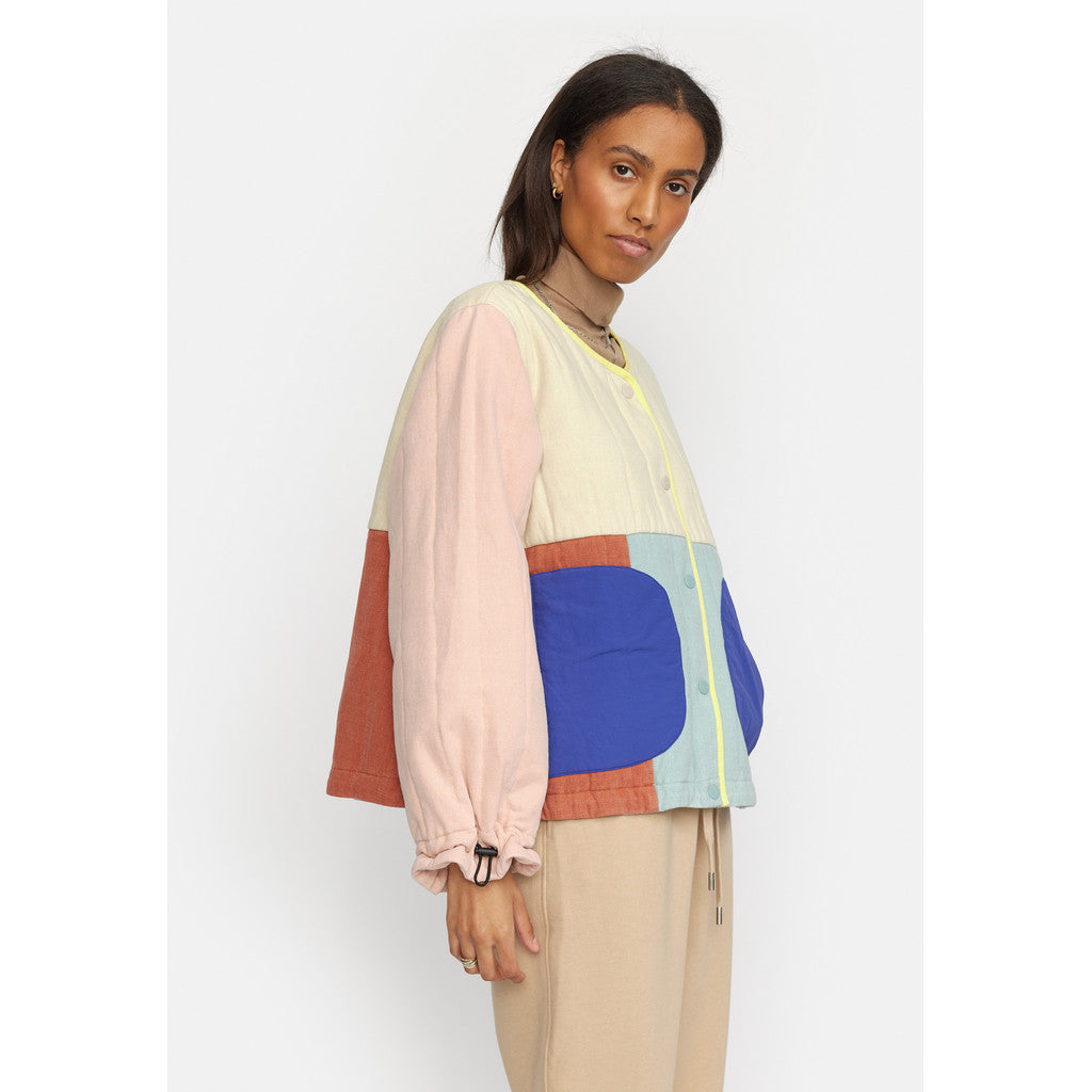 Selfhood Quilted Patchwork Jacket Lightweight Outerwear Offwhite