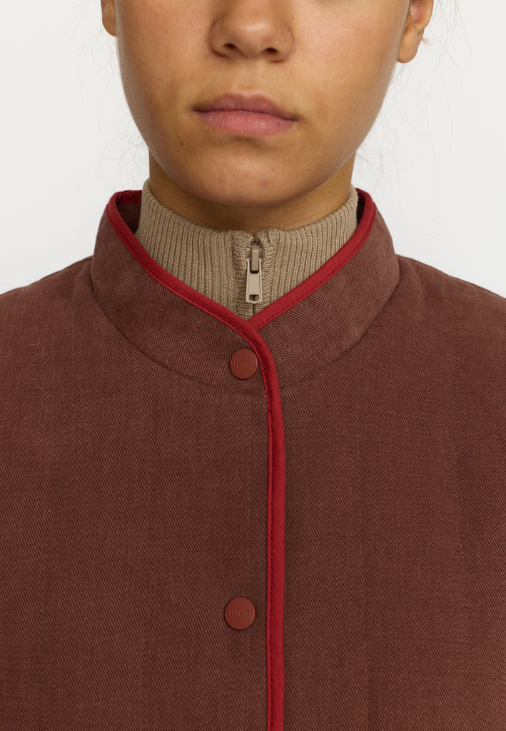 Selfhood Quilted Patchwork Jacket Lightweight Outerwear Brown
