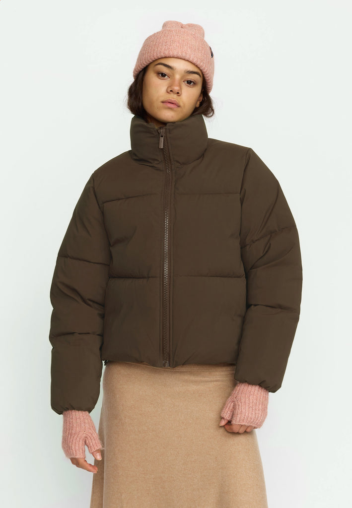 Selfhood Short Puffer Winter Outerwear Darkbrown