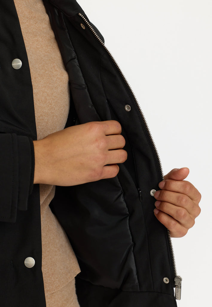 Selfhood Short Trenchcoat Winter Outerwear Black