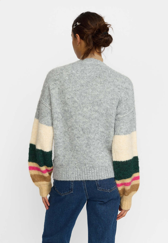 Selfhood Striped Soft Sweater Knitwear Grey