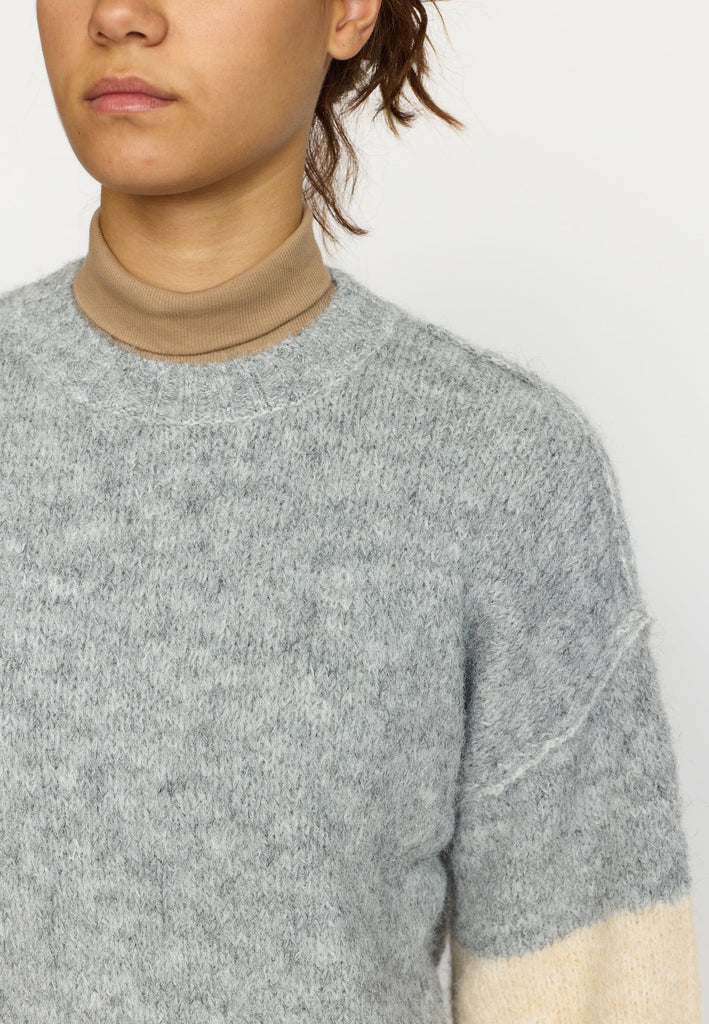 Selfhood Striped Soft Sweater Knitwear Grey