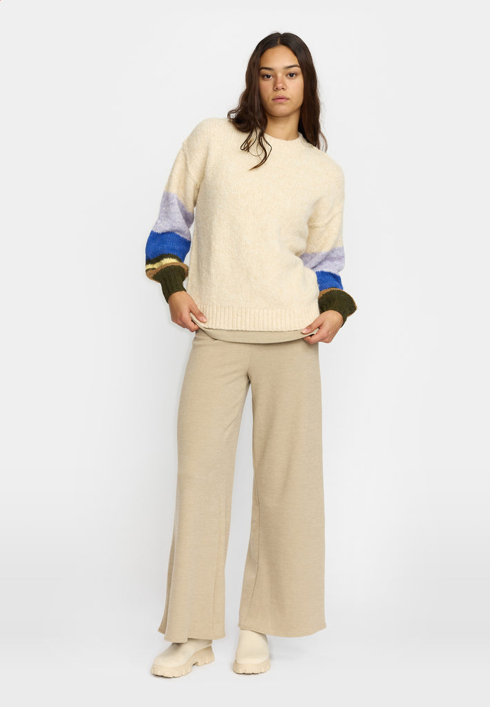 Selfhood Striped Soft Sweater Knitwear Offwhite