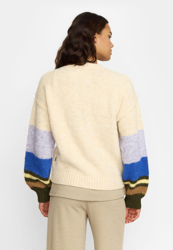 Selfhood Striped Soft Sweater Knitwear Offwhite