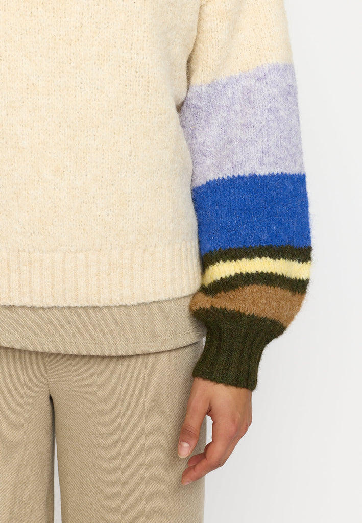 Selfhood Striped Soft Sweater Knitwear Offwhite